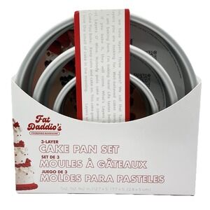 Fat Daddio's Anodized Aluminum Round 3 Layer Cake Pan Set- 5, 7, & 9" - New